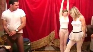 Blonde milf ayla gets carried away group sex before ballet show