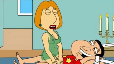 Lois Griffin fooling around with Glenn