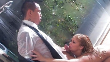 Stunning pornstar having very hot sex under the shower