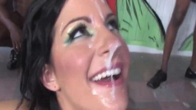 Interracial gang bang blowjobs bukkake