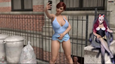 Just Married Three Public Flashing