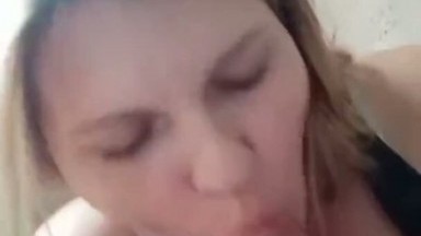 Gently sucks the big cock of the fucker