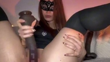 The whore got excited by a big black dick and fucked herself on it