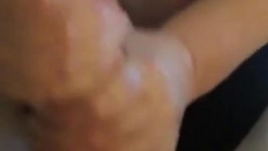 Big Boob Wife Giving a Handjob