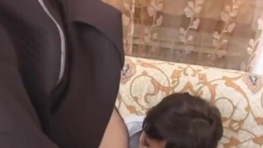 Nasty cougar takes three cocks - gangbang foursome cum in mouth