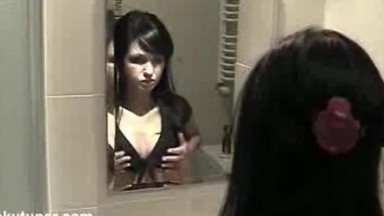 smoking in bathroom hot girl